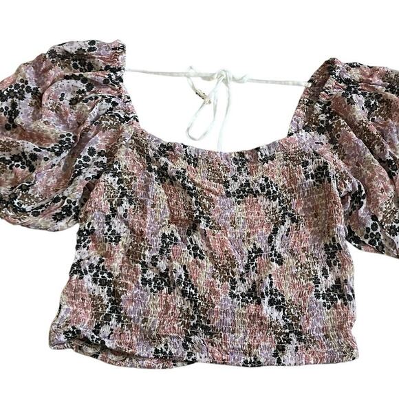 Free People NWT Smocked Puff Sleeve Top - Picture 6 of 7